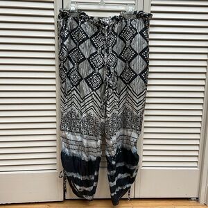 Silk cropped pants